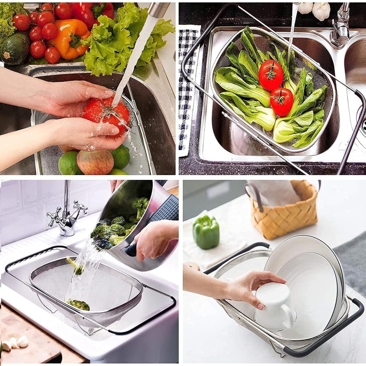 Large Stainless Steel Colander Oval Shape