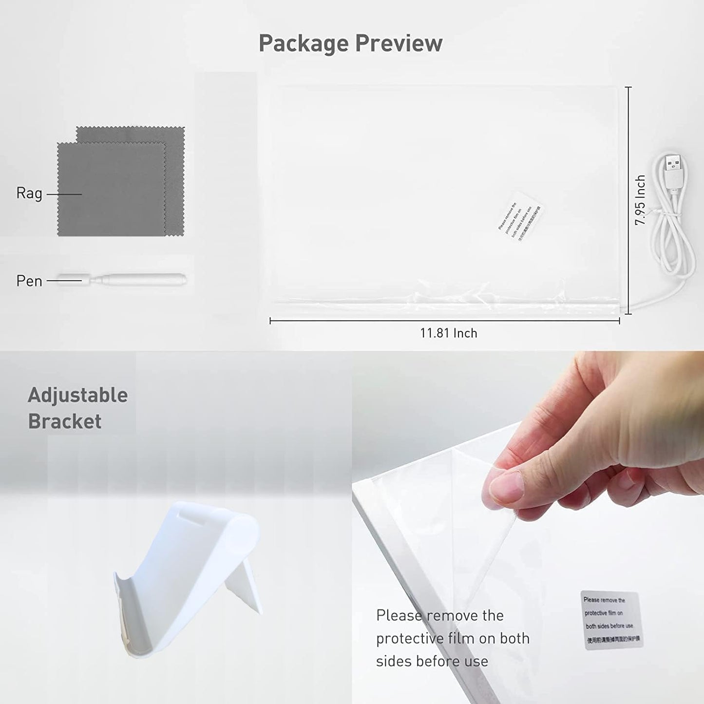 3D LED Light Glass Acrylic Writing pad
