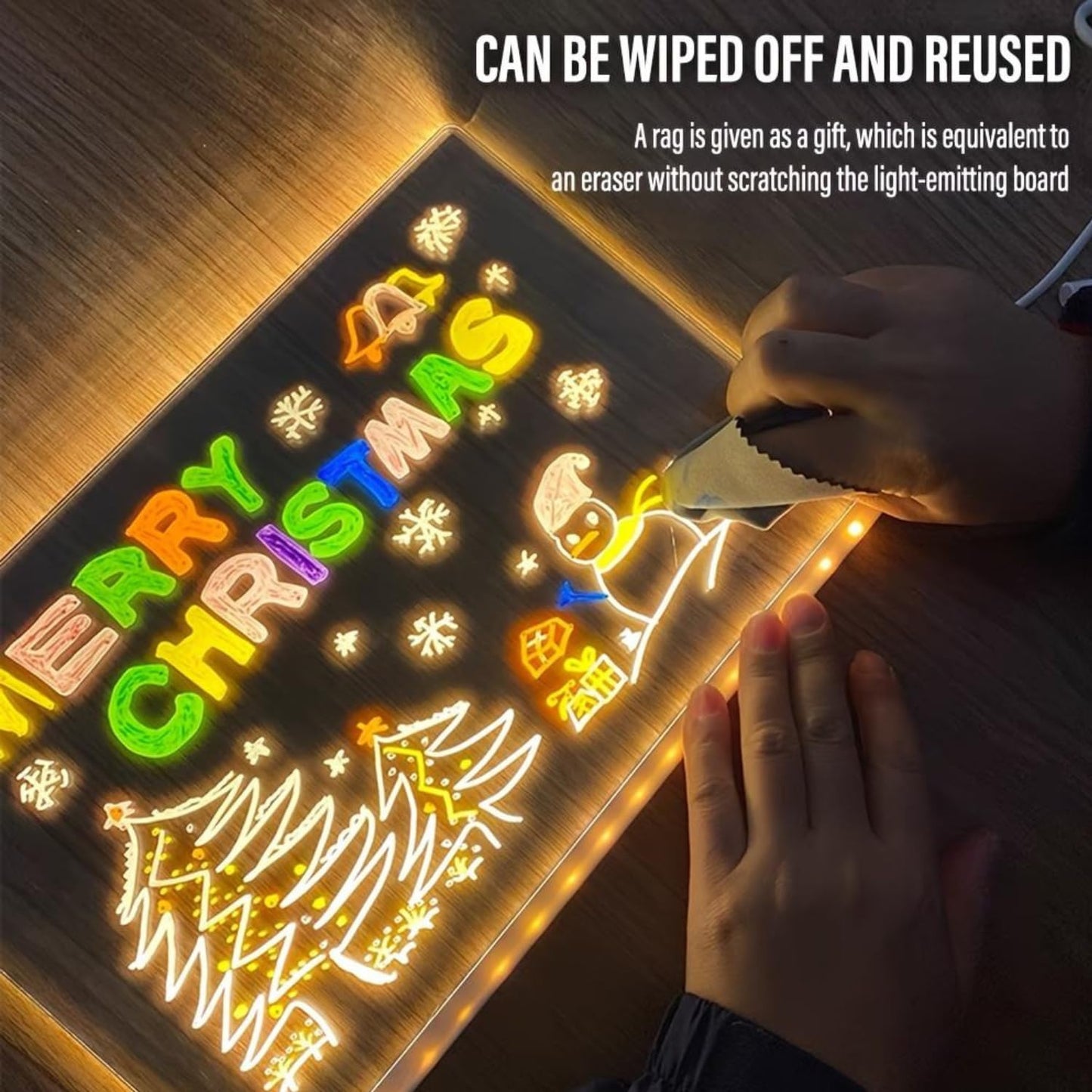 3D LED Light Glass Acrylic Writing pad