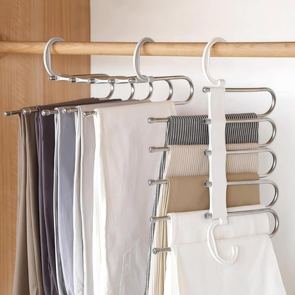 Hanger-5 In 1 Stainless Steel Multifunction Hanger (Pack of 2)