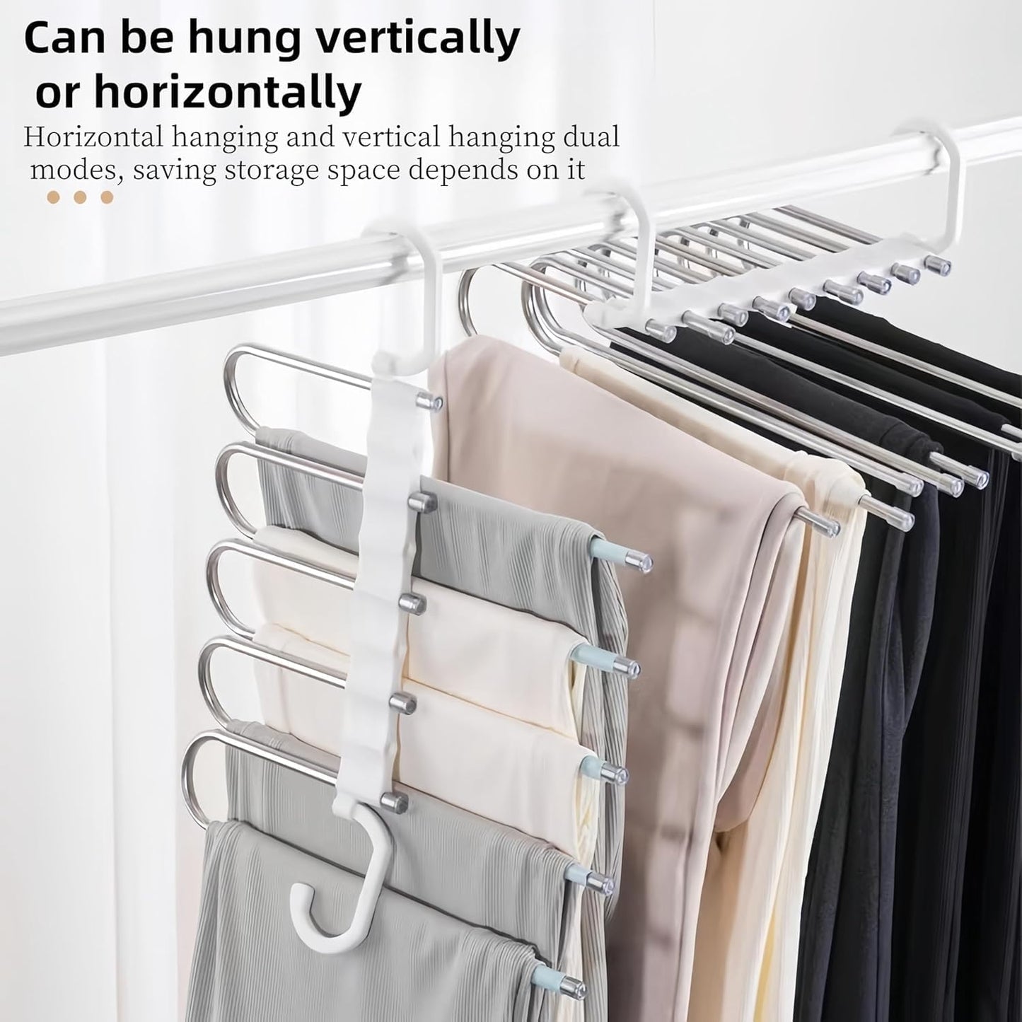 Hanger-5 In 1 Stainless Steel Multifunction Hanger (Pack of 2)
