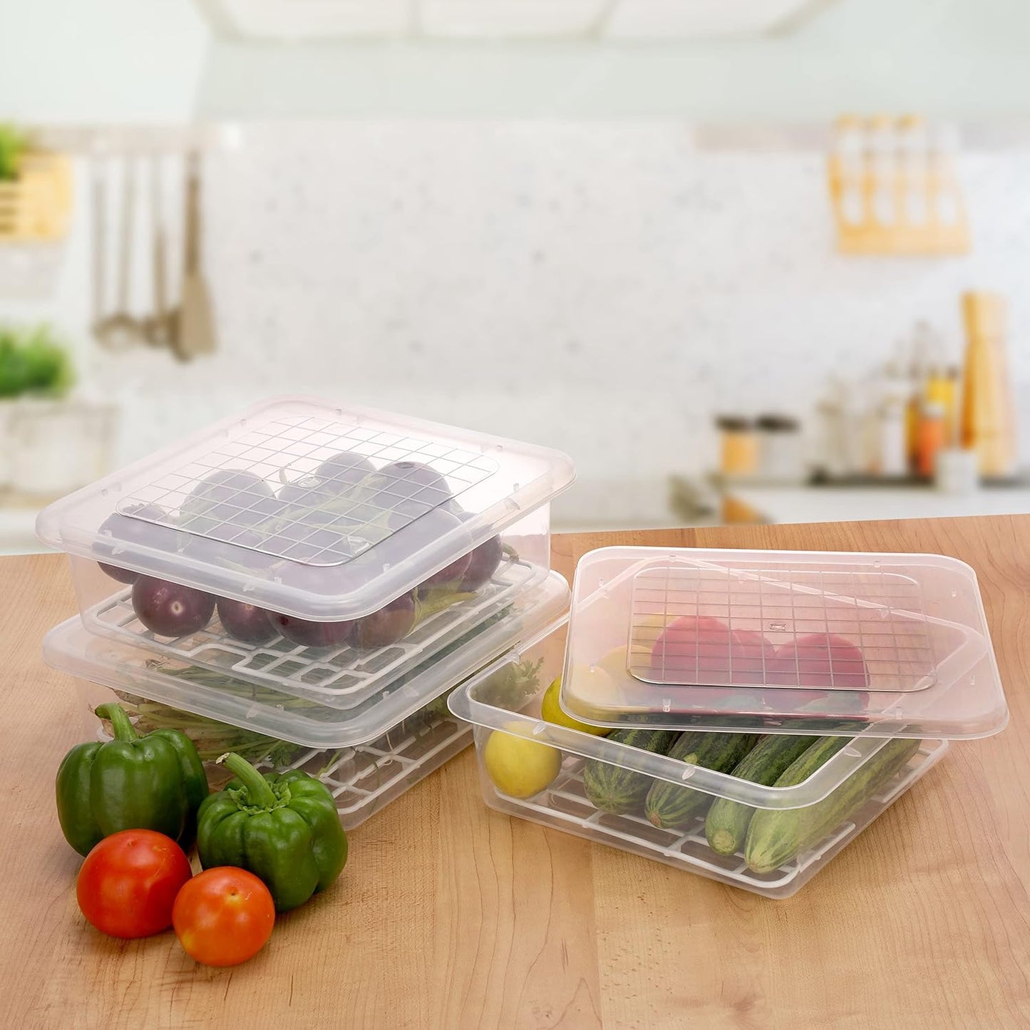 Fridge Storage Container Box (Pack of 4 - Premium Quality)