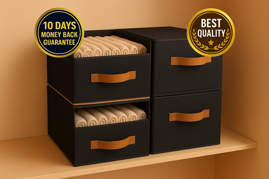 WardrobeBox Compact Foldable Large Cloth Organizers (Pack of 3)