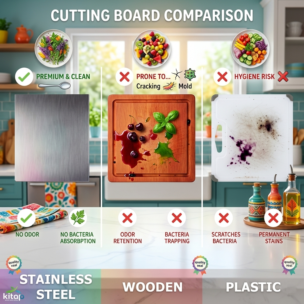 Stainless Steel Chopping Board (35x31cm)