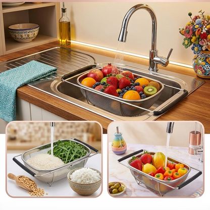 Large Stainless Steel Colander Oval Shape