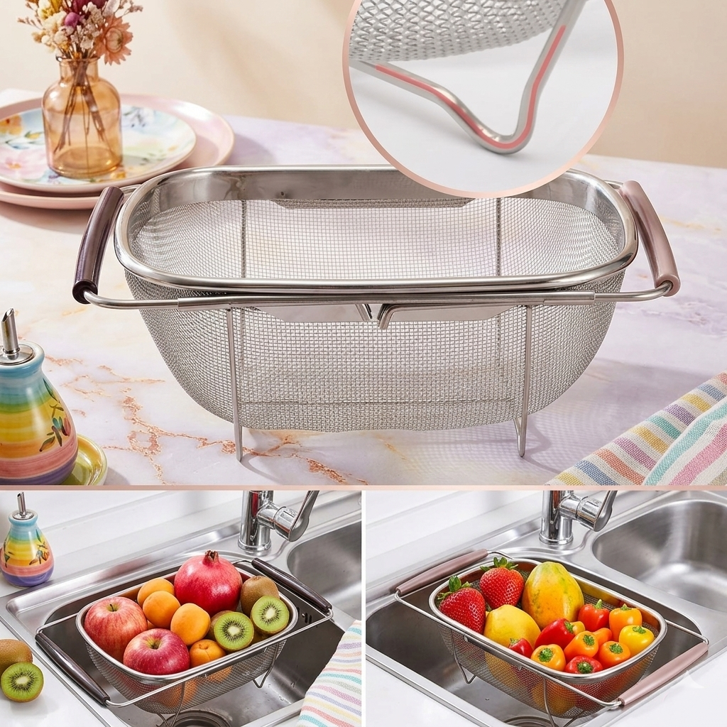 Large Stainless Steel Colander Oval Shape