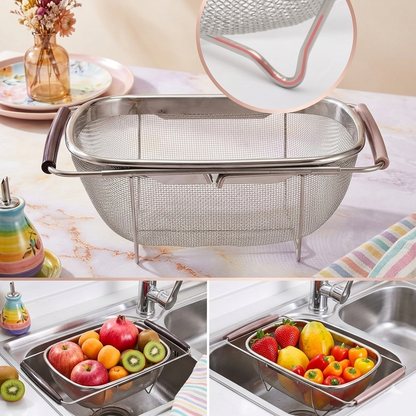 Large Stainless Steel Colander Oval Shape