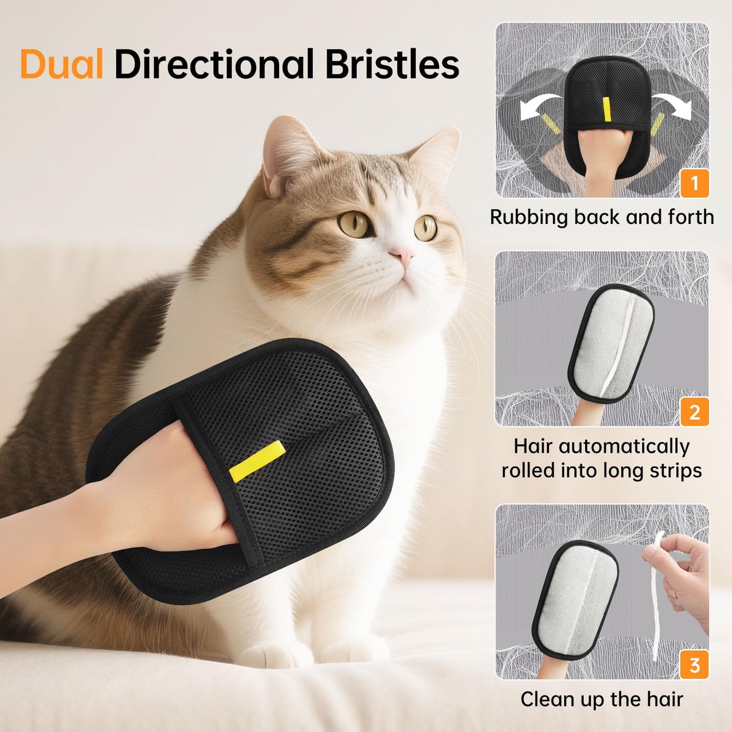 Pet Hair Removal Gloves (Pack of 2)